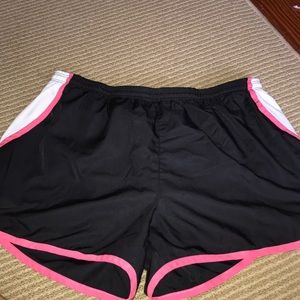 Pink and black champion athletic shorts